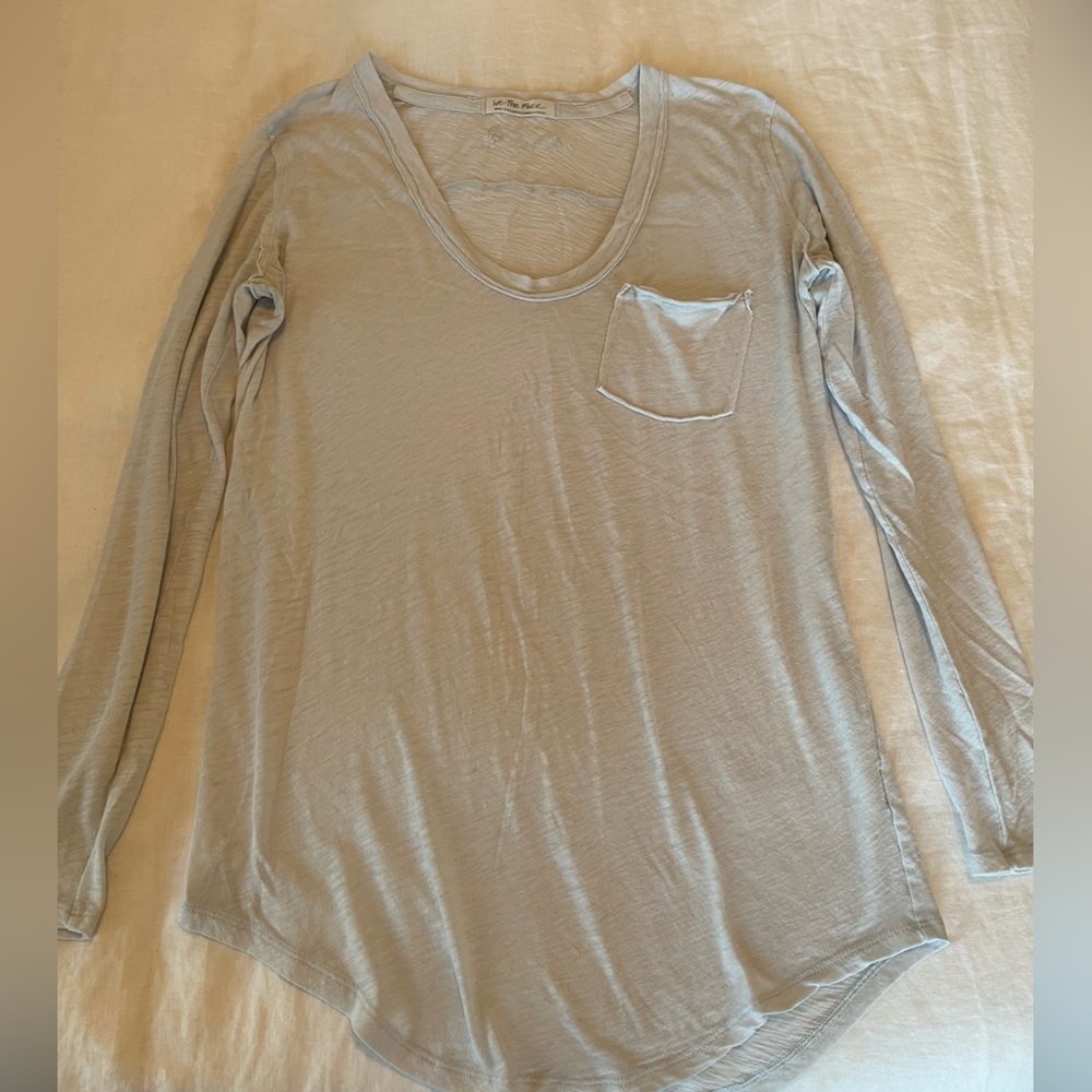We the free- Betty long sleeve, light blue/almost white, size small